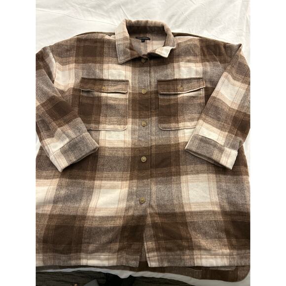 Banana Republic XXL Women’s Shacket Pockets Soft Neutral Cabin Lodgecore - Picture 1 of 6